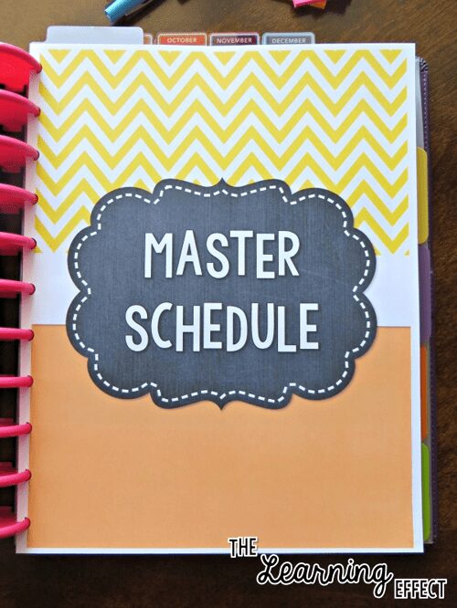 teacher planner master schedule cover