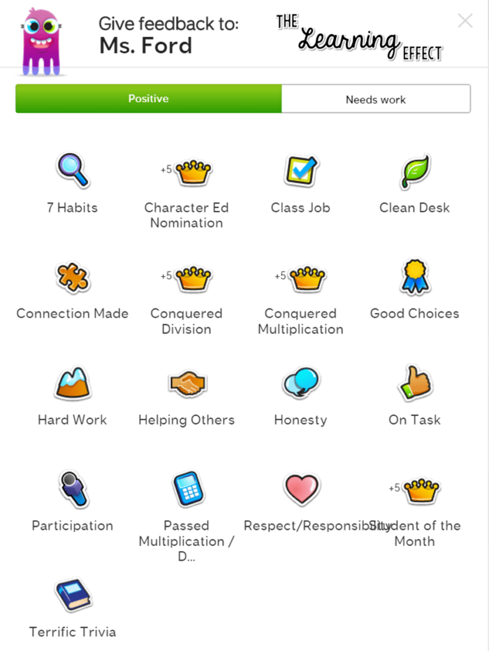 Classdojo positive points