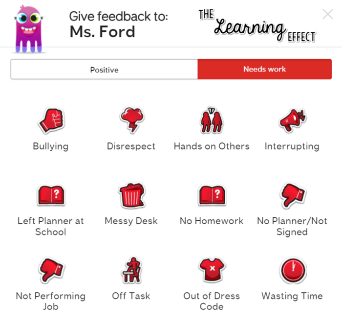 Classdojo negative points