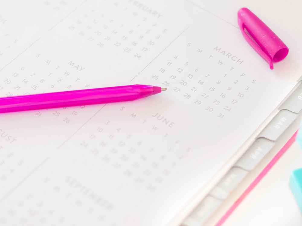 Planner calendar year at a glance