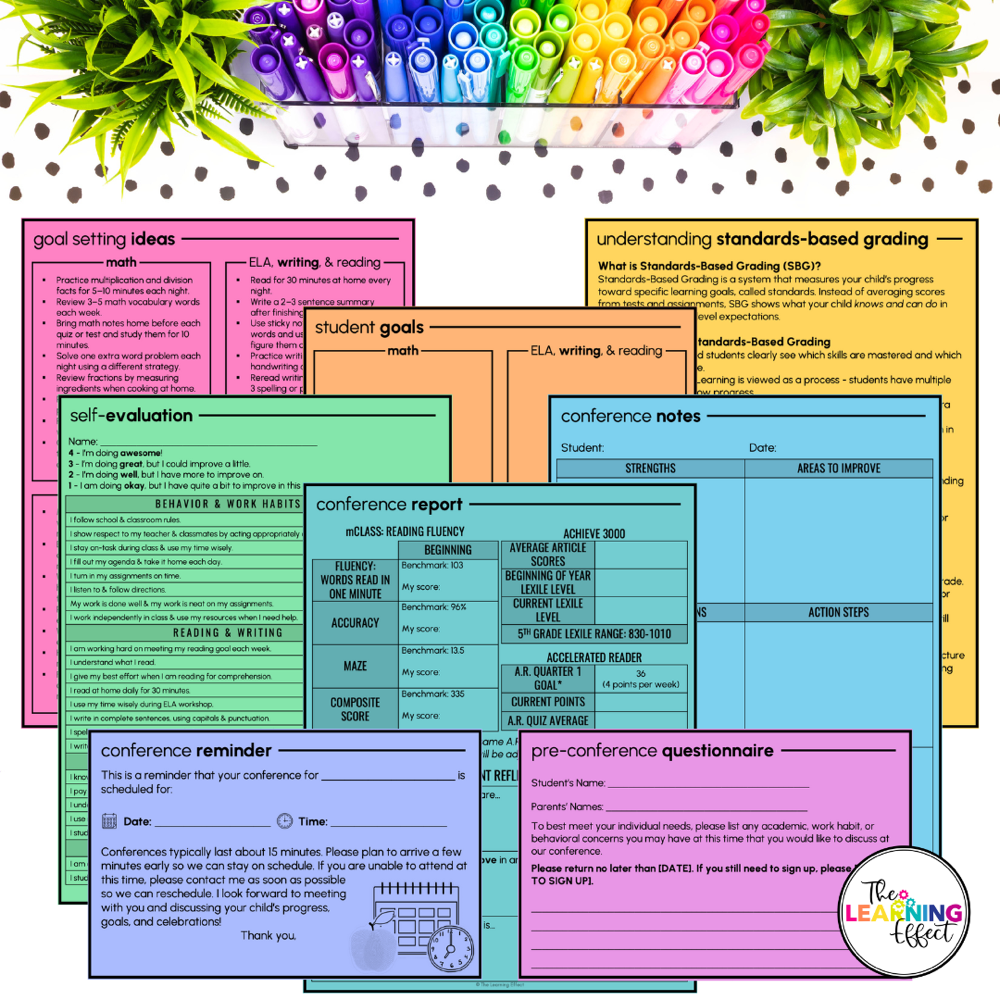 Student led conference forms