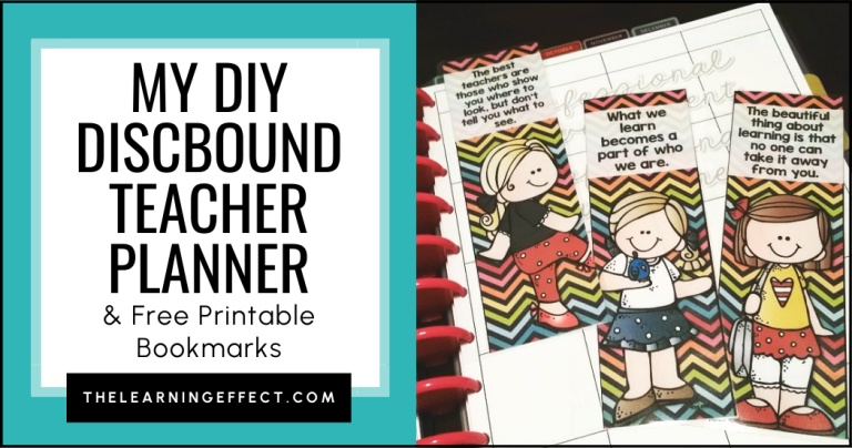 My DIY Discbound Teacher Planner and Free Printable Bookmarks