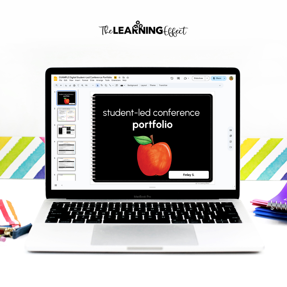 Virtual student led conference digital portfolio