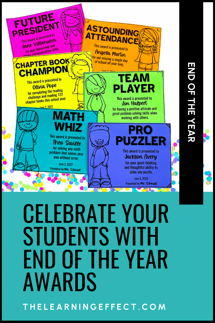 Celebrate your students with end of the year awards