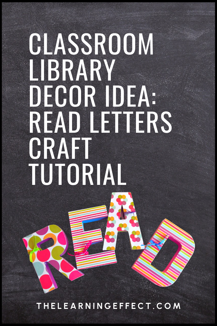 Classroom library decor read craft letters pin