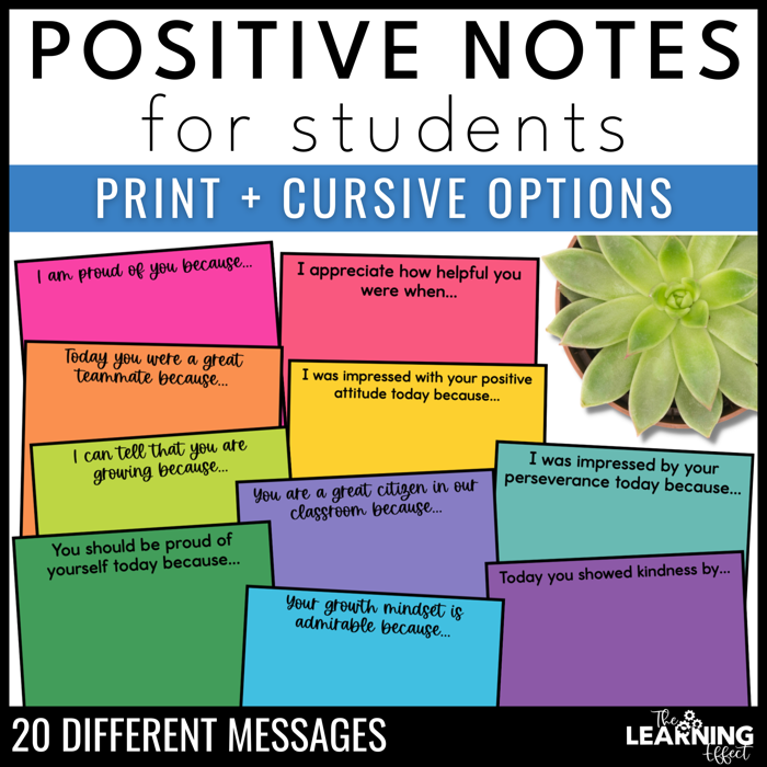 Positive notes for students