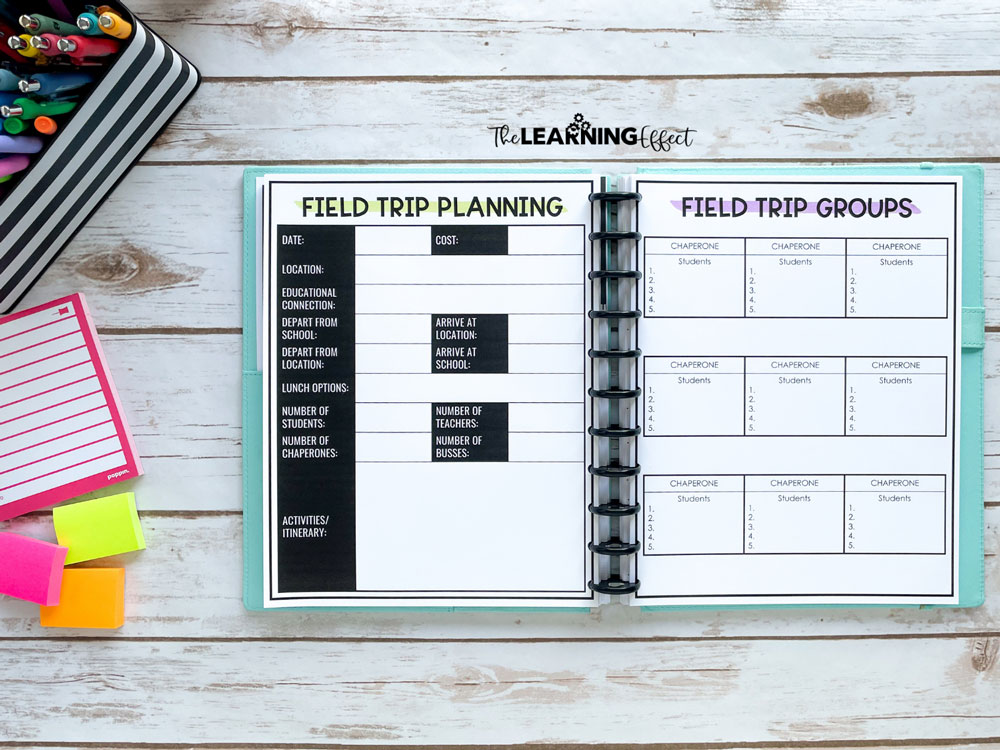 field trip planning worksheets