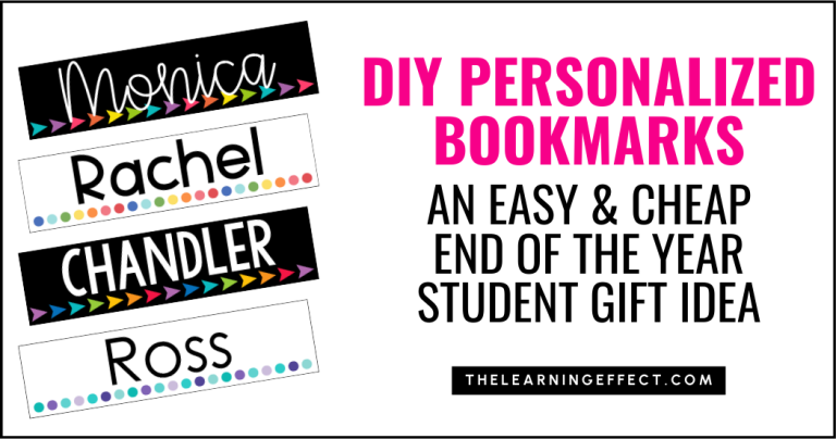 DIY Personalized Bookmarks: An Easy and Cheap End of the Year Student Gift Idea