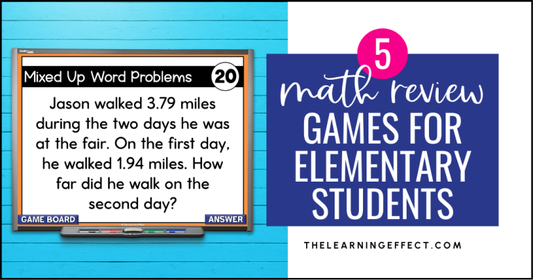 5 Math Review Games for Elementary Students
