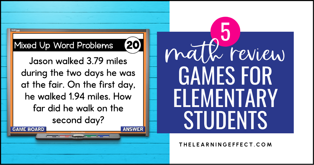 5 math review games for elementary students