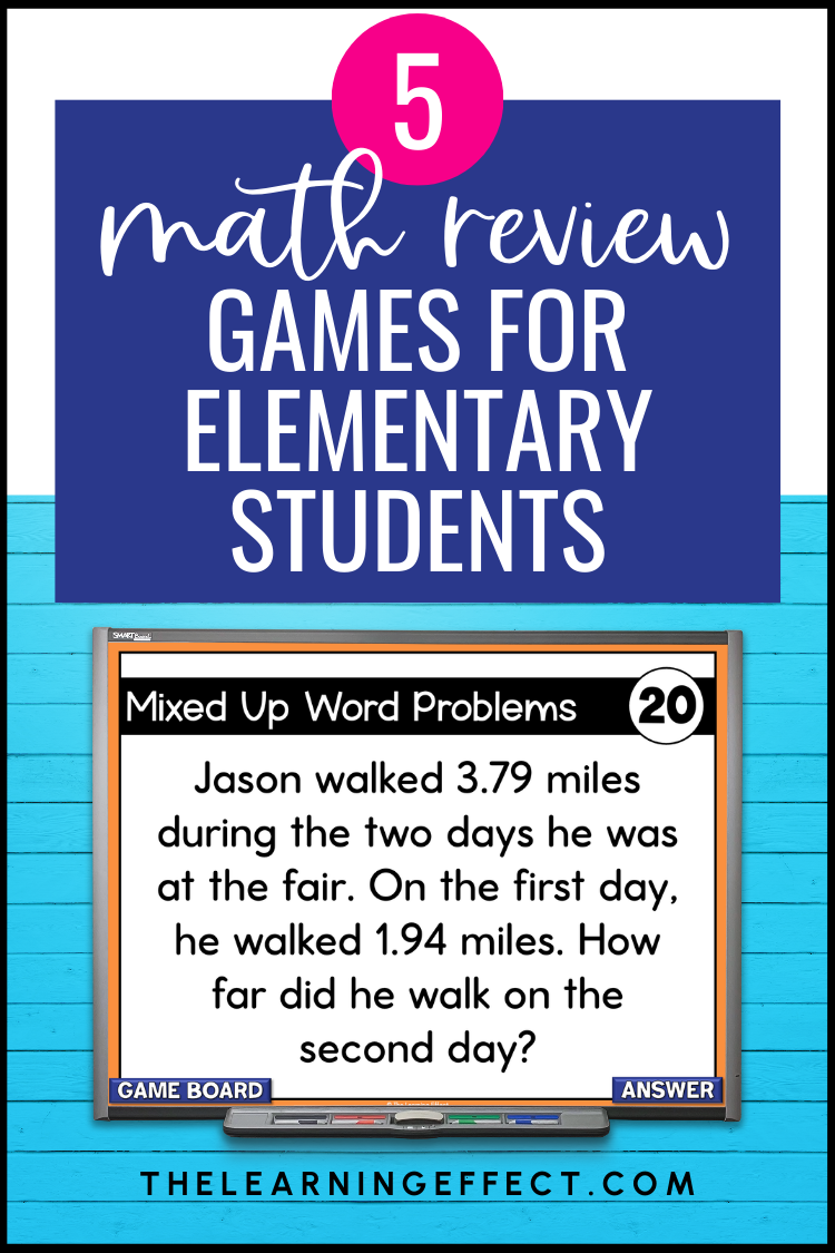 5 math review games for elementary students