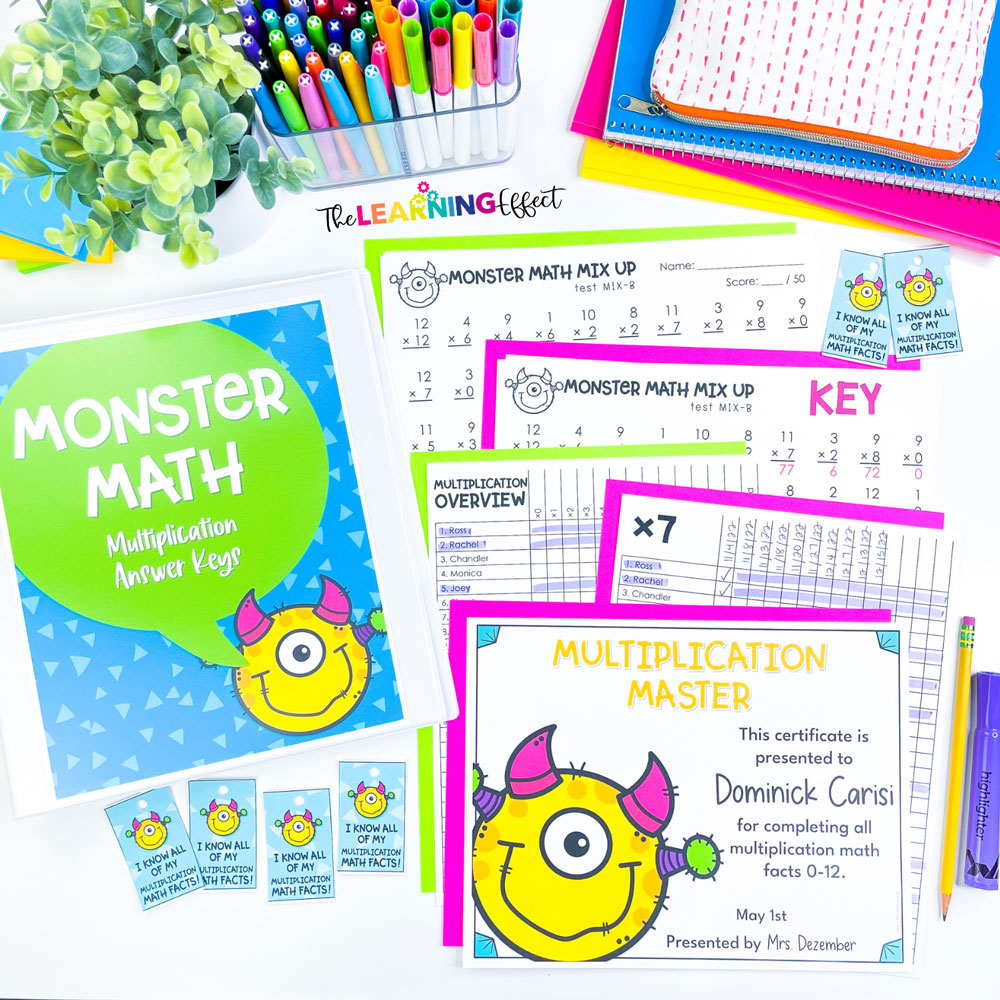 Multiplication timed tests for math fact fluency