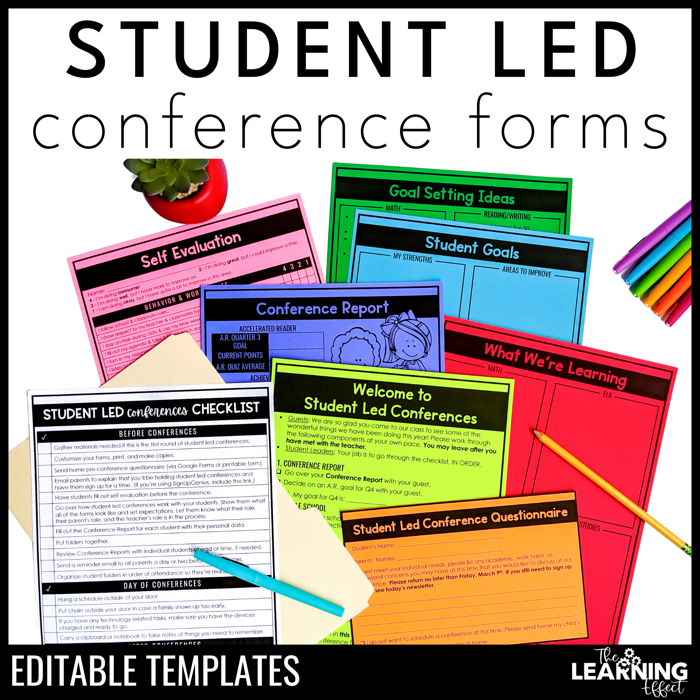 Student led conference form templates
