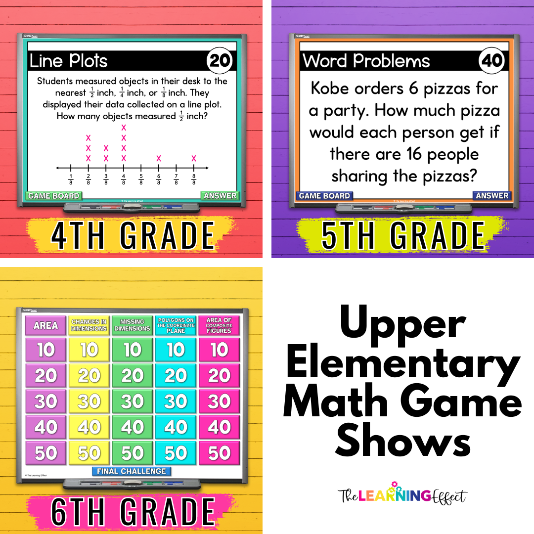 Free math game shows for 4th, 5th, and 6th grade