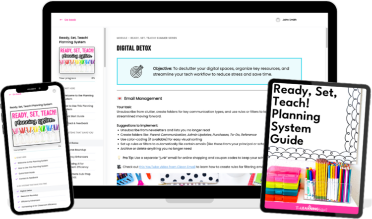 Digital detox planning guide for educators and students.