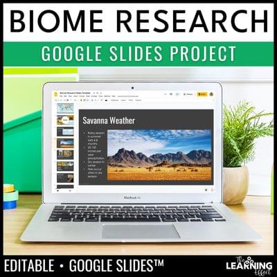 Biome ecosystem research project for google slides | science activity
