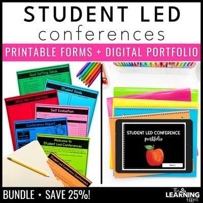 Student led parent teacher conferences forms templates and digital portfolio