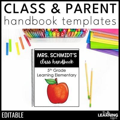 Editable classroom parent handbook templates | back to school rules & procedures