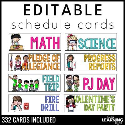 Visual schedule cards | editable daily classroom labels