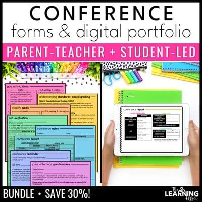 Parent teacher conference form templates | student led digital portfolio