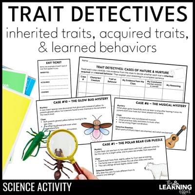 Inherited traits, acquired traits, & learned behaviors | science activity
