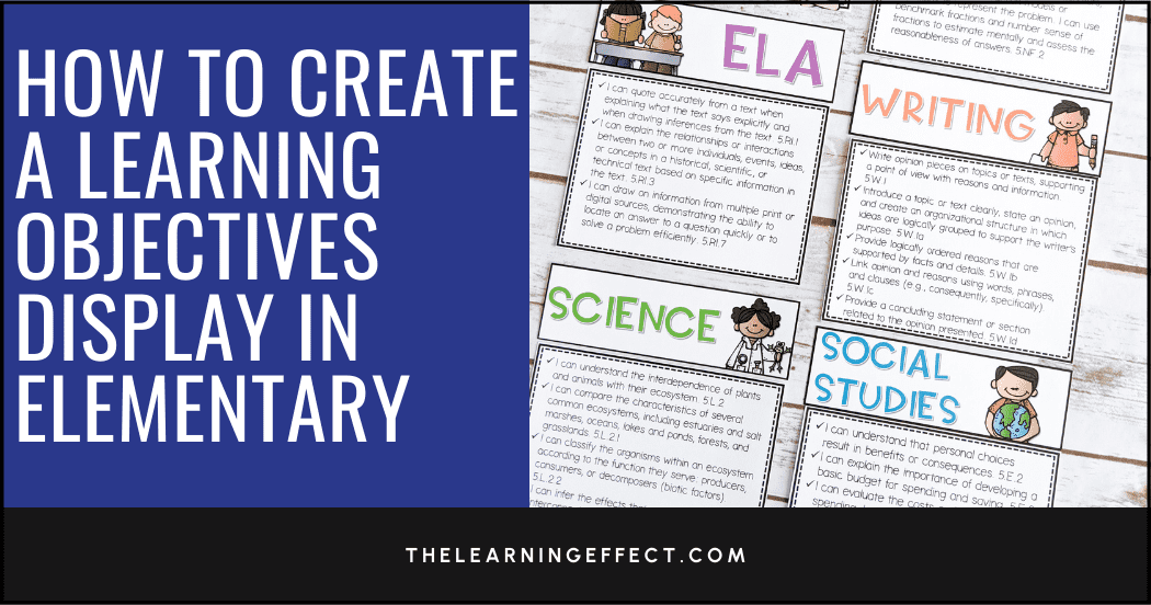 How to create a learning objectives display in elementary