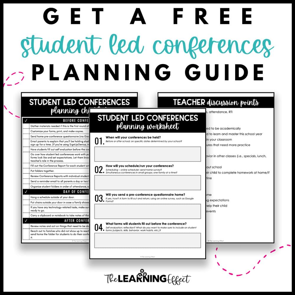Student led conferences planning guide freebie