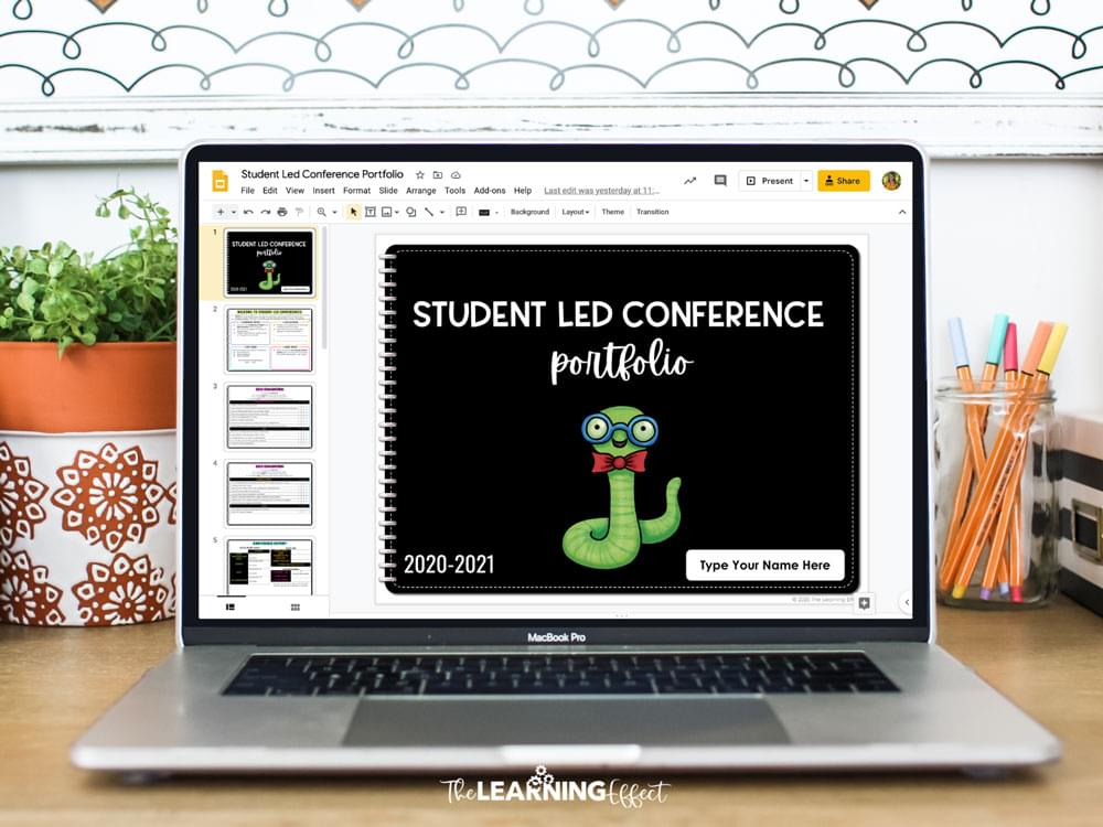 Virtual student led conference digital portfolio