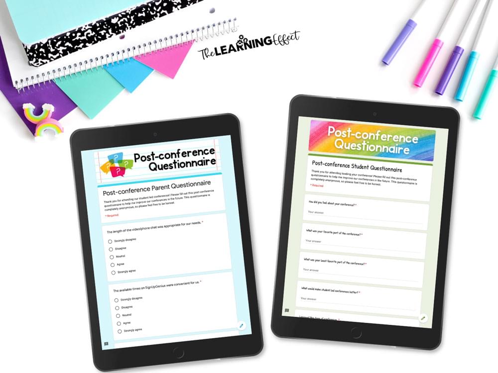 Virtual student led conference post-conference questionnaire