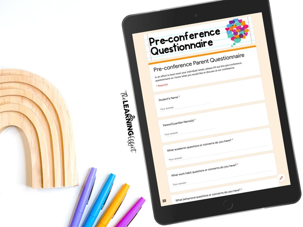 Virtual student led conference pre-conference questionnaire