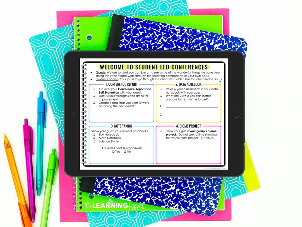 Virtual student led conference digital portfolio
