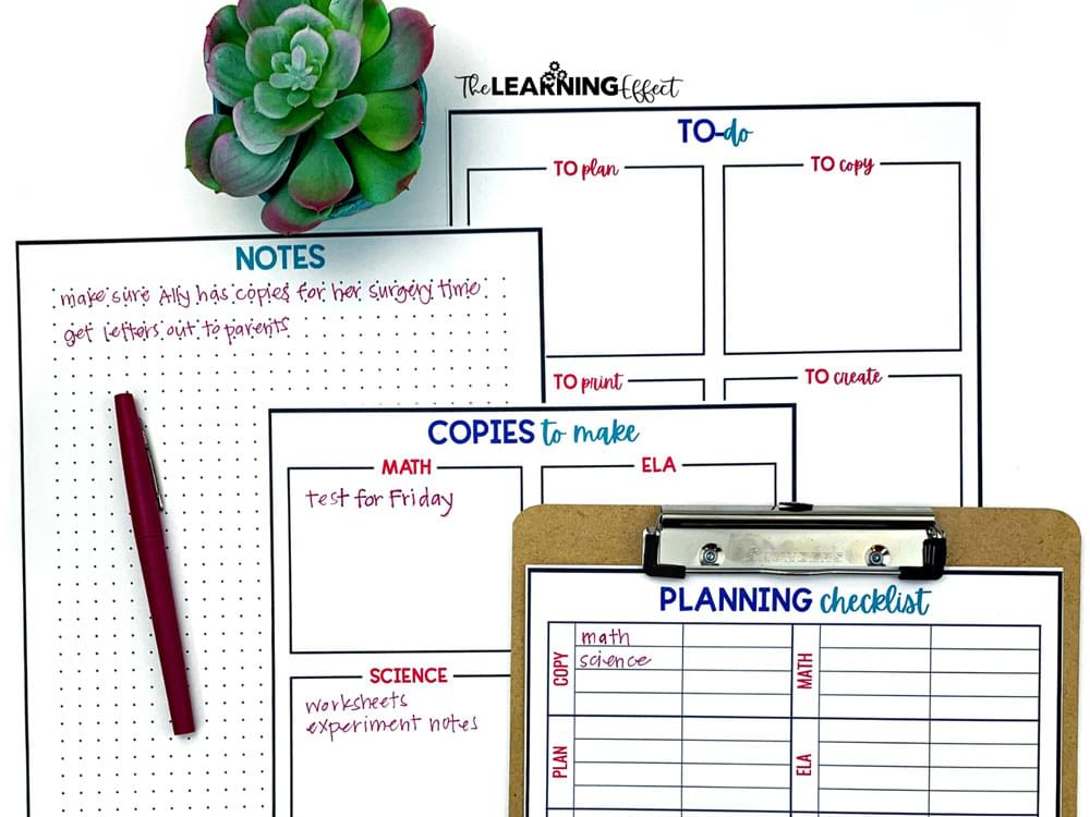 Teacher to do lists